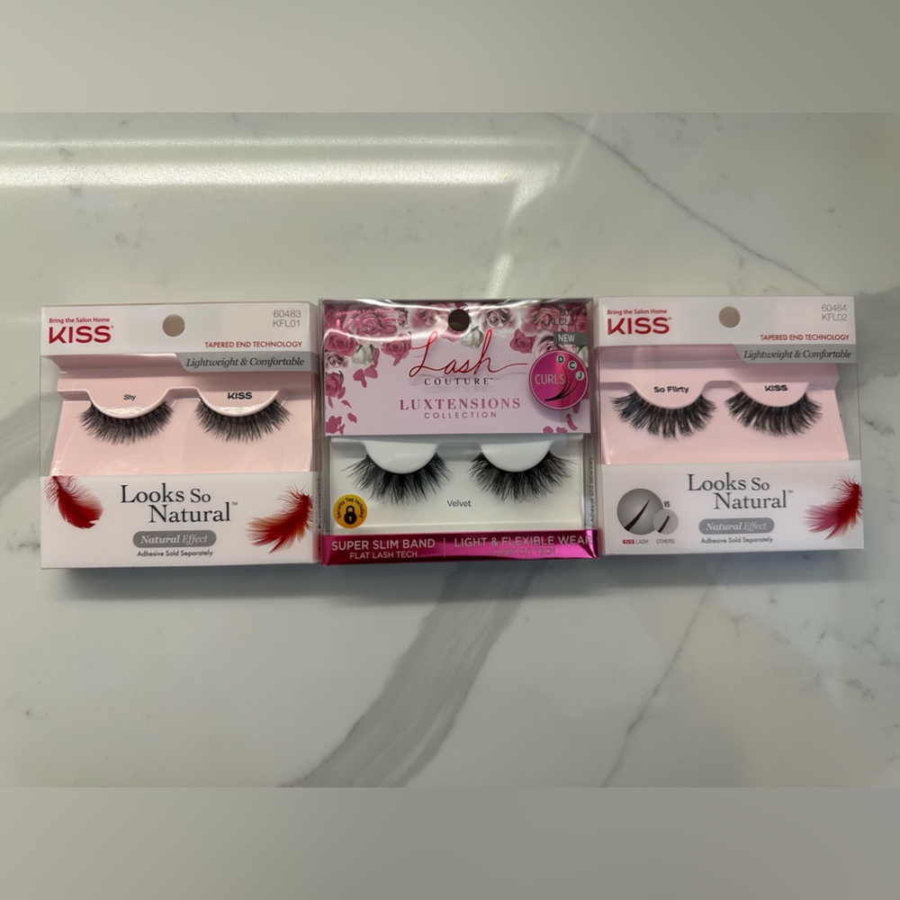 Lot of 3 KISS Black Eyelash Sets Lash Collection